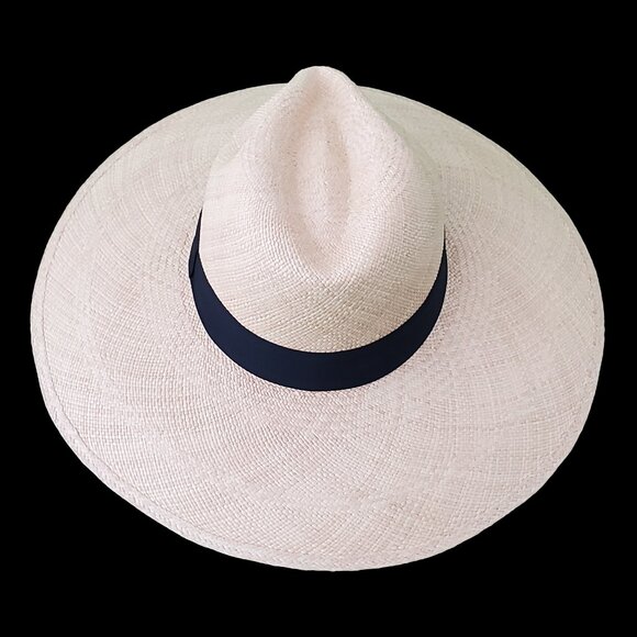 M.A.M.A. - Yacht Women\'s Light Beige Straw Hat, Black Ribbon